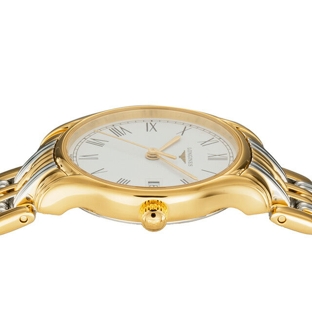ロンジン リール クォーツ 電池式 腕時計 ブランド レディース LONGINES L4.259.2.11.7 アナログ ホワイト シルバー ゴールド 白 スイス製 L4-259-2-11-7