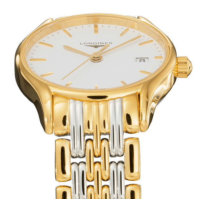 ロンジン リール クォーツ 電池式 腕時計 ブランド レディース LONGINES L4.259.2.12.7 アナログ ホワイト ゴールド シルバー 白 スイス製 L4-259-2-12-7