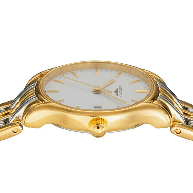 ロンジン リール クォーツ 電池式 腕時計 ブランド レディース LONGINES L4.259.2.12.7 アナログ ホワイト ゴールド シルバー 白 スイス製 L4-259-2-12-7