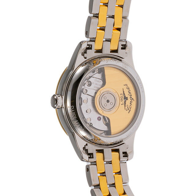 ロンジン フラッグシップ 自動巻き 腕時計 ブランド レディース ダイヤモンド LONGINES L4.274.3.57.7 アナログ ブラック シルバー ゴールド 黒 スイス製 L4-274-3-57-7