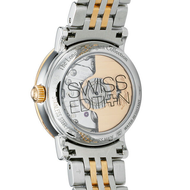 ロンジン エレガント 自動巻き 腕時計 ブランド レディース LONGINES L4.309.5.99.7 アナログ ホワイト シルバー イエローゴールド 白 L4-309-5-99-7