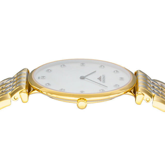 ロンジン グランクラシック クォーツ 電池式 腕時計 ブランド レディース LONGINES L4.709.2.88.7 アナログ ホワイトシェル ゴールド L4-709-2-88-7