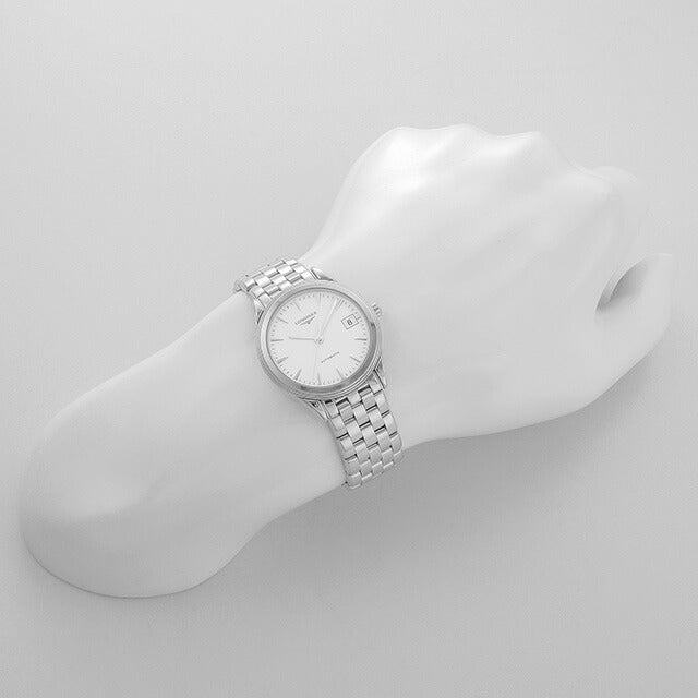 ロンジン フラッグシップ 自動巻き 腕時計 ブランド メンズ LONGINES L4.774.4.14.6 アナログ ホワイト 白 スイス製 L4-774-4-14-6