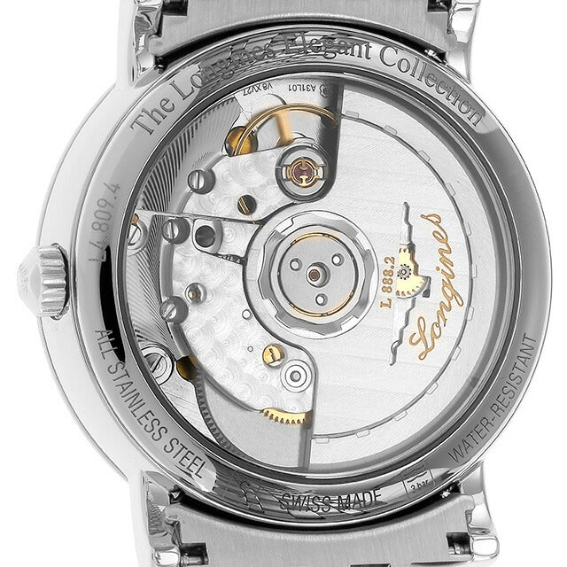 ロンジン エレガント 自動巻き 腕時計 ブランド レディース LONGINES L4.809.4.57.6 アナログ ブラック 黒 スイス製 L4-809-4-57-6