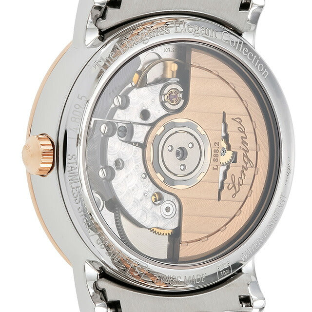 ロンジン エレガント 自動巻き 腕時計 ブランド レディース LONGINES L4.809.5.11.7 アナログ ホワイト シルバー ローズゴールド 白 L4-809-5-11-7