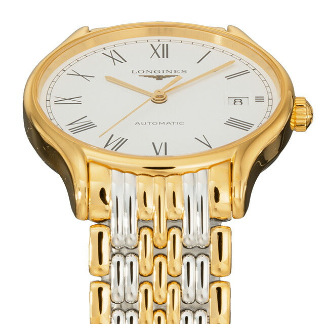 ロンジン リール 自動巻き 腕時計 ブランド メンズ LONGINES L4.860.2.11.7 アナログ ホワイト ゴールド シルバー 白 スイス製 L4-860-2-11-7