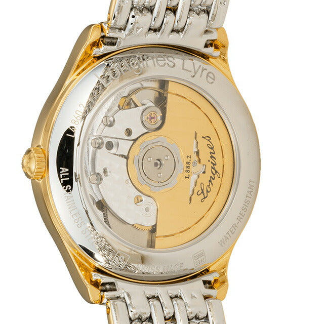 ロンジン リール 自動巻き 腕時計 ブランド メンズ LONGINES L4.860.2.11.7 アナログ ホワイト ゴールド シルバー 白 スイス製 L4-860-2-11-7