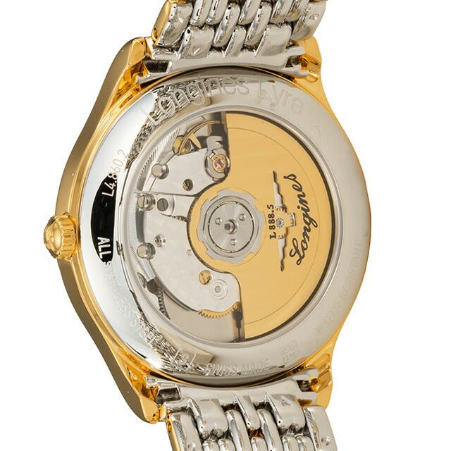 ロンジン リール 自動巻き 腕時計 ブランド メンズ LONGINES L4.860.2.12.7 アナログ ホワイト ゴールド シルバー 白 スイス製 L4-860-2-12-7