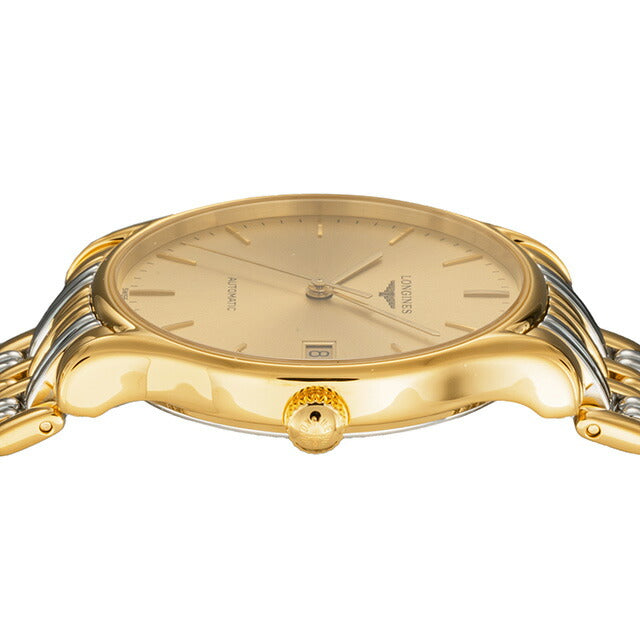ロンジン リール 自動巻き 腕時計 ブランド メンズ LONGINES L4.860.2.32.7 アナログ イエローゴールド ゴールド シルバー スイス製 L4-860-2-32-7