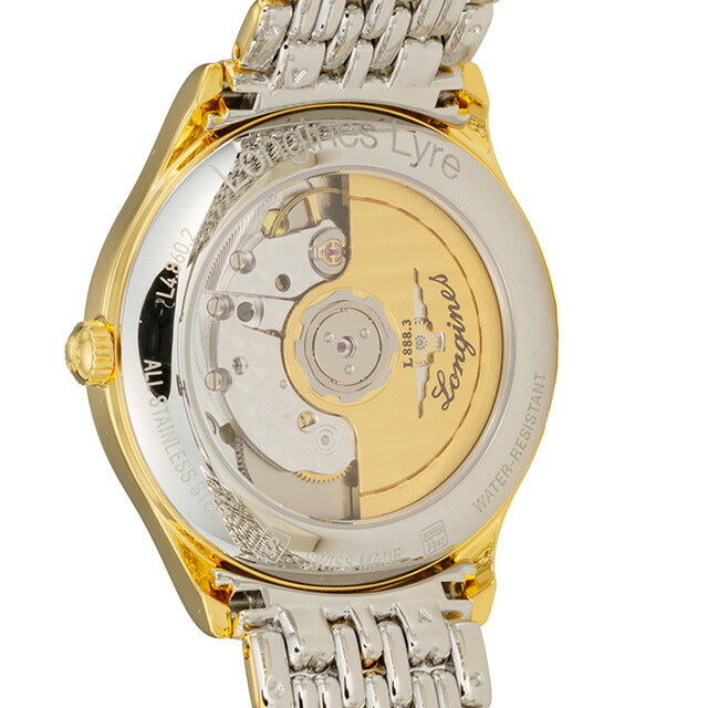 ロンジン リール 自動巻き 腕時計 ブランド メンズ LONGINES L4.860.2.32.7 アナログ イエローゴールド ゴールド シルバー スイス製 L4-860-2-32-7