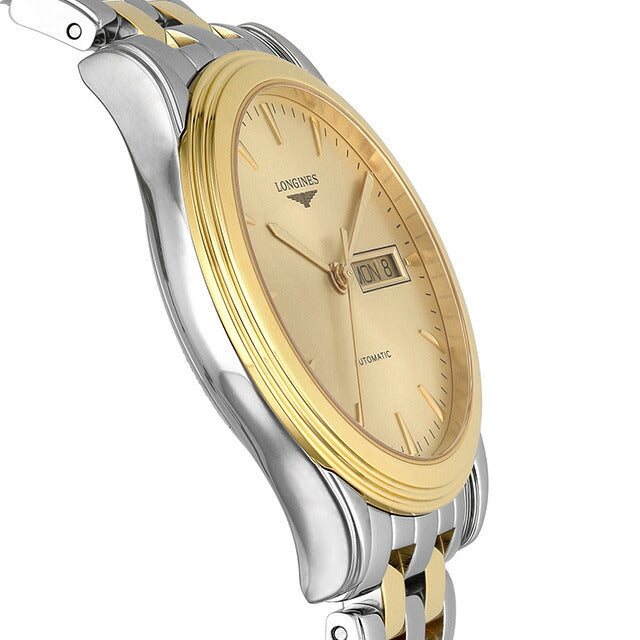 ロンジン フラッグシップ 自動巻き 腕時計 ブランド メンズ LONGINES L4.899.3.32.7 アナログ イエローゴールド シルバー スイス製 L4-899-3-32-7