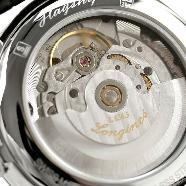 ロンジン フラッグシップ 自動巻き 腕時計 ブランド メンズ LONGINES L4.899.4.21.2 アナログ シルバー ブラック 黒 スイス製 L4-899-4-21-2