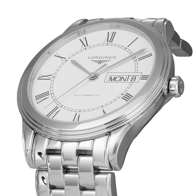 ロンジン フラッグシップ 自動巻き 腕時計 ブランド メンズ LONGINES L4.899.4.21.6 アナログ ホワイト 白 スイス製 L4-899-4-21-6