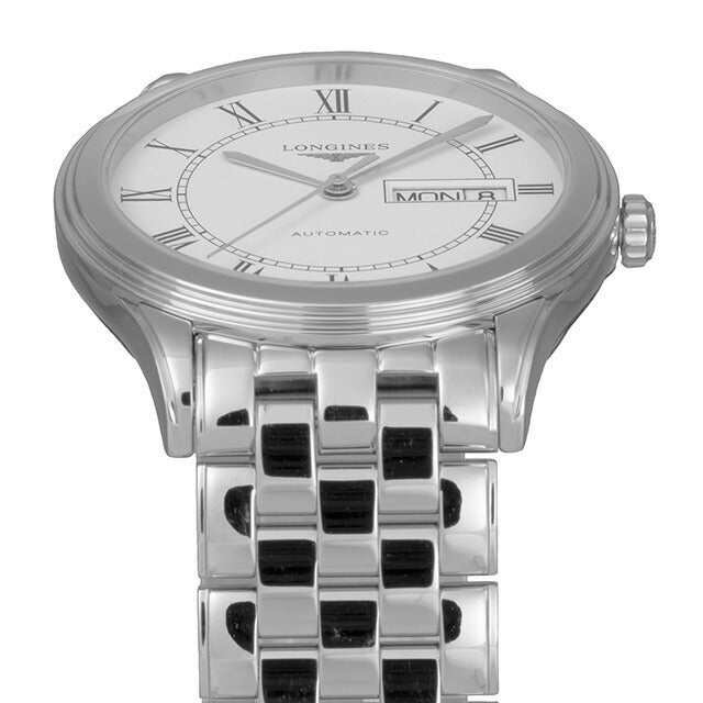 ロンジン フラッグシップ 自動巻き 腕時計 ブランド メンズ LONGINES L4.899.4.21.6 アナログ ホワイト 白 スイス製 L4-899-4-21-6
