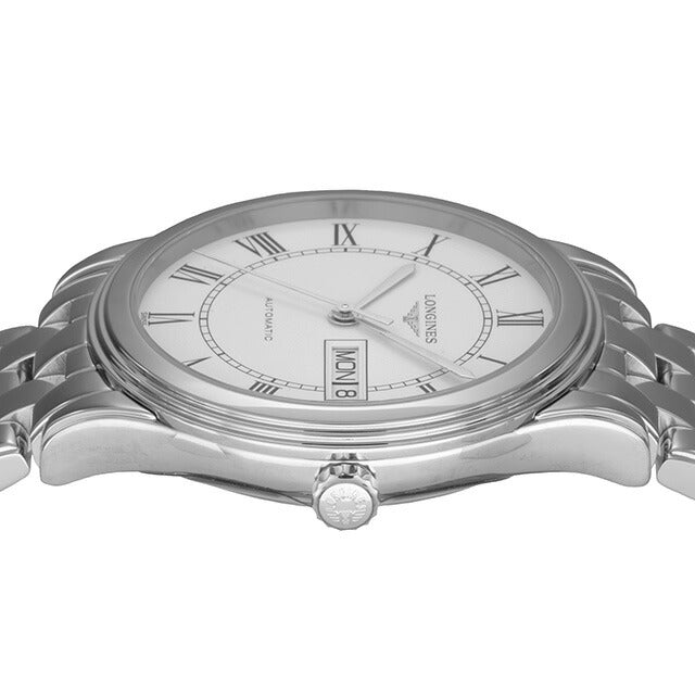 ロンジン フラッグシップ 自動巻き 腕時計 ブランド メンズ LONGINES L4.899.4.21.6 アナログ ホワイト 白 スイス製 L4-899-4-21-6