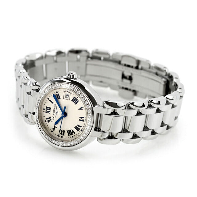 ロンジン プリマルナ クォーツ 電池式 腕時計 ブランド レディース ダイヤモンド LONGINES L8.110.0.71.6 アナログ ホワイト 白 スイス製 L8-110-0-71-6
