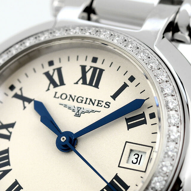 ロンジン プリマルナ クォーツ 電池式 腕時計 ブランド レディース ダイヤモンド LONGINES L8.110.0.71.6 アナログ ホワイト 白 スイス製 L8-110-0-71-6