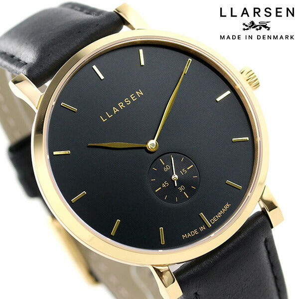 エルラーセン 時計 ニコライ 41mm メンズ 腕時計 ブランド LL143GBCL ブラック LL143GBCL