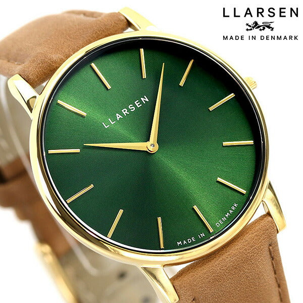 エルラーセン 時計 オリバー 39mm メンズ 腕時計 ブランド LL147GFCM グリーン キャメル LL147GFCM
