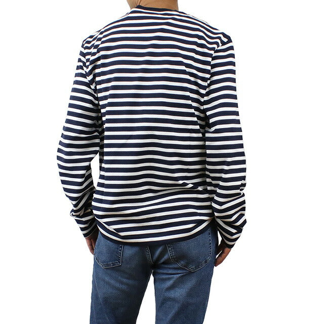 メゾンキツネ 長袖Tシャツ メンズ ブランド MAISON KITSUNE ポルトガル LM00105 NAVY STRIPES ネイビー系 ホワイト系 ウェア 選べるモデル MKILM00105A