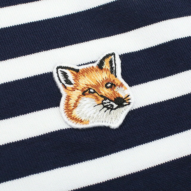 メゾンキツネ 長袖Tシャツ メンズ ブランド MAISON KITSUNE ポルトガル LM00105 NAVY STRIPES ネイビー系 ホワイト系 ウェア 選べるモデル MKILM00105A