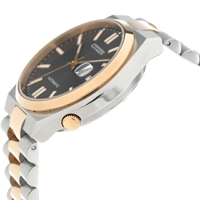 シチズン コレクション メカニカル 自動巻き 腕時計 ブランド メンズ レディース CITIZEN NJ0154-80H アナログ ブラック ピンクゴールド 黒 NJ0154-80H