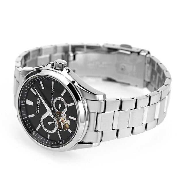 シチズン コレクション メカニカル 自動巻き 腕時計 ブランド メンズ オープンハート CITIZEN COLLECTION NP1010-78E 黒 日本製 NP1010-78E
