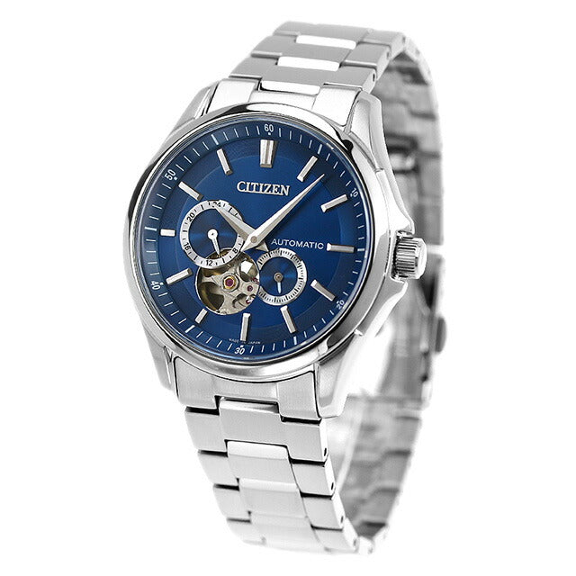 シチズン コレクション メカニカル 自動巻き 腕時計 ブランド メンズ オープンハート CITIZEN COLLECTION NP1010-78L ブルー 日本製 NP1010-78L