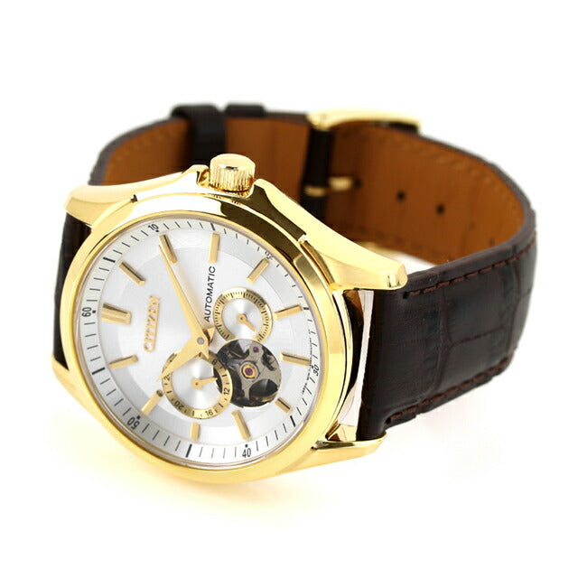 シチズン コレクション メカニカル 自動巻き 腕時計 ブランド メンズ オープンハート CITIZEN COLLECTION NP1013-02P アナログ シルバー ダークブラウン NP1013-02P