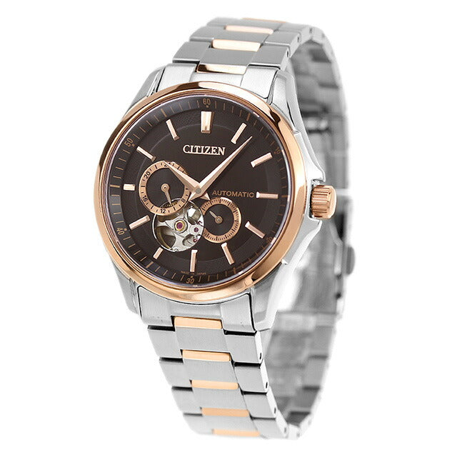 シチズン コレクション メカニカル 自動巻き 腕時計 ブランド メンズ オープンハート CITIZEN COLLECTION NP1014-77E 黒 日本製 NP1014-77E