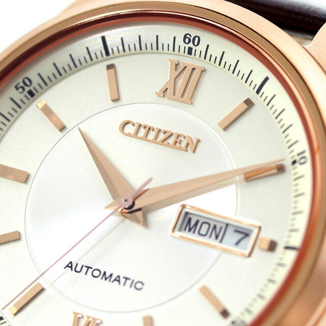 シチズン コレクション メカニカル デイ&デイト 自動巻き 腕時計 ブランド メンズ CITIZEN COLLECTION NY4052-16A アナログ シルバー ブラウン NY4052-16A