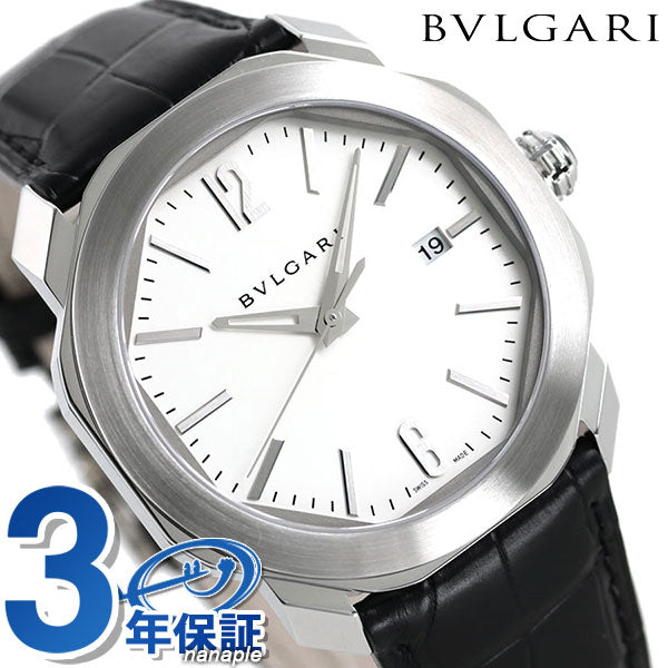 ブルガリ 時計 オクト ローマ 41mm 自動巻き 機械式 メンズ 腕時計 ブランド OC41C6SLD ホワイト ブラック OC41C6SLD