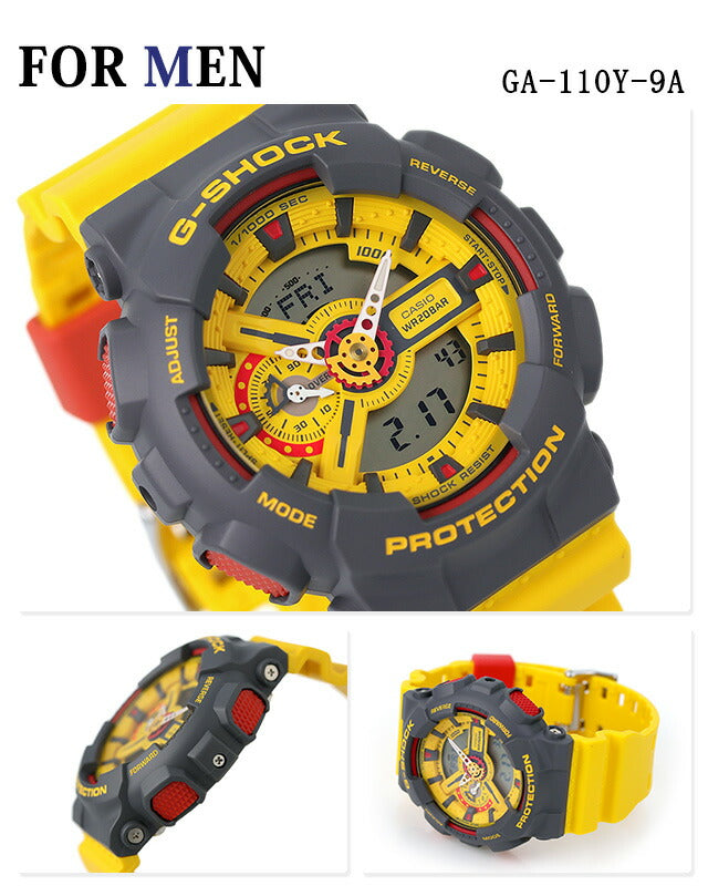 gショック ジーショック G-SHOCK ペアウォッチ ブランド クオーツ 夫婦 カップル 記念日 名入れ 刻印 GA-110Y-9ADR GMA-S110Y-9ADR CASIO カシオ 腕時計 メンズ レディース 成人祝い プレゼント ギフト pair-casio57