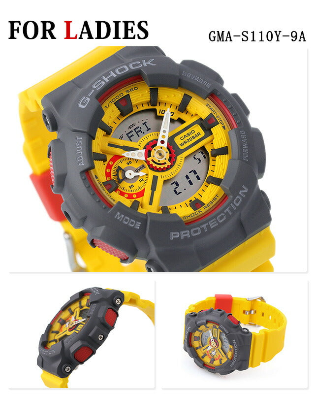 gショック ジーショック G-SHOCK ペアウォッチ ブランド クオーツ 夫婦 カップル 記念日 名入れ 刻印 GA-110Y-9ADR GMA-S110Y-9ADR CASIO カシオ 腕時計 メンズ レディース 成人祝い プレゼント ギフト pair-casio57