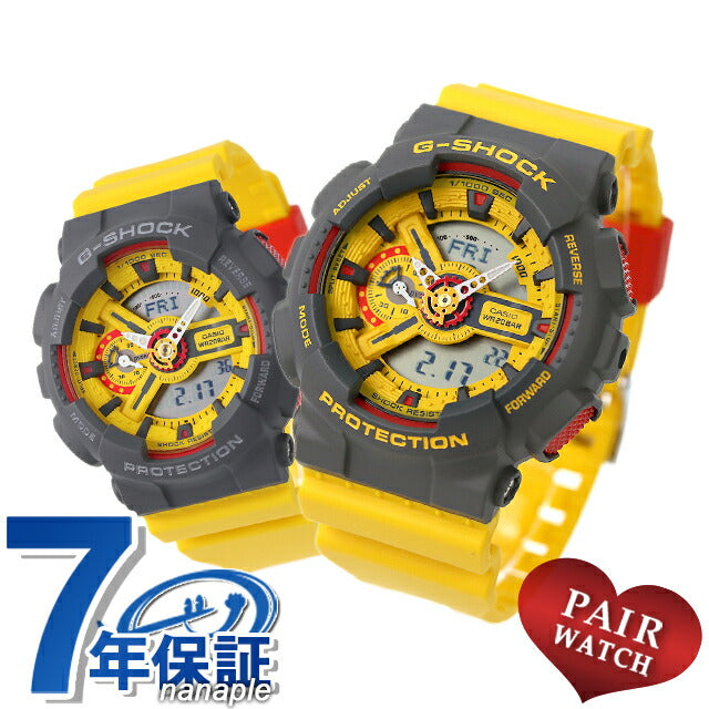 gショック ジーショック G-SHOCK ペアウォッチ ブランド クオーツ 夫婦 カップル 記念日 名入れ 刻印 GA-110Y-9ADR GMA-S110Y-9ADR CASIO カシオ 腕時計 メンズ レディース 成人祝い プレゼント ギフト pair-casio57