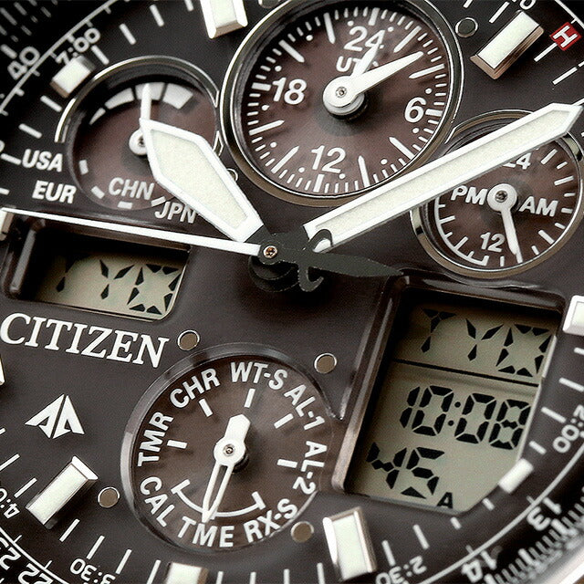 シチズン プロマスター エコドライブ電波 腕時計 ブランド メンズ チタン クロノグラフ ソーラー電波 CITIZEN PMV65-2271 ブラック 黒 PMV65-2271