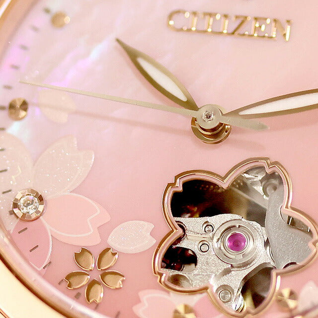 シチズン コレクション 桜 自動巻き 腕時計 ブランド レディース 数量限定モデル オープンハート CITIZEN COLLECTION PR1042-82Y アナログ ピンクグラデーション PR1042-82Y
