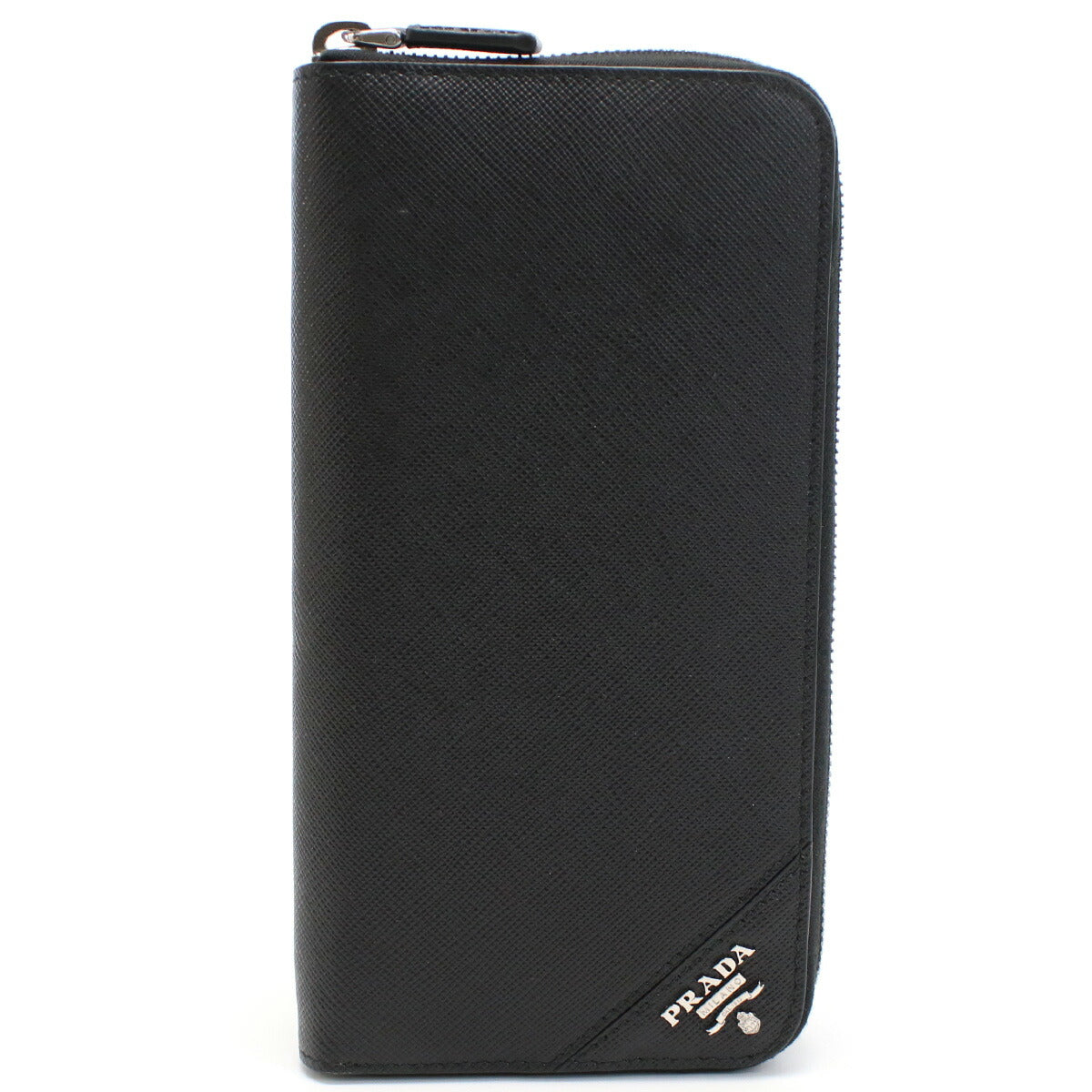 プラダ 長財布ラウンドファスナー メンズ SAFFIANO METAL レザー イタリア 2ML317 NERO ブラック 財布 PRA2ML317051