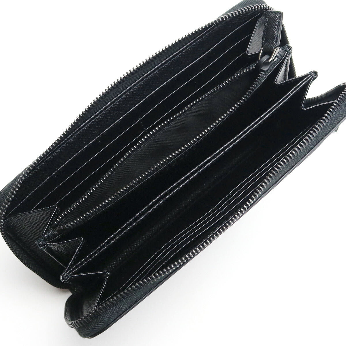 プラダ 長財布ラウンドファスナー メンズ SAFFIANO METAL レザー イタリア 2ML317 NERO ブラック 財布 PRA2ML317051