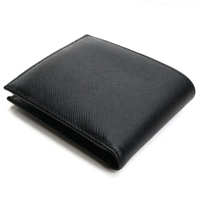 プラダ 二つ折り財布 メンズ ブランド SAF TRIANG レザー イタリア 2MO738 NERO ブラック 財布 PRA2MO73808
