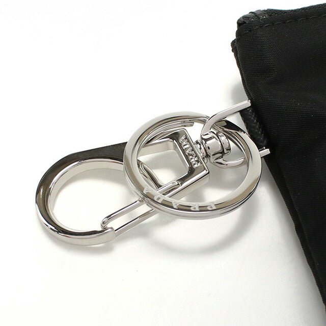 プラダ キーリング付小銭入れ メンズ ブランド PRADA イタリア 2TT117 NERO ブラック 財布 PRA2TT117011