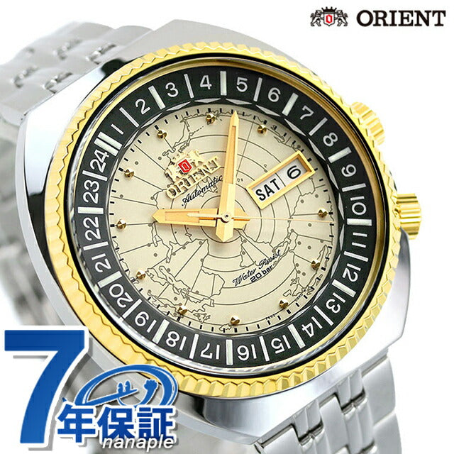 オリエント 腕時計 リバイバル ワールドマップ 自動巻き 機械式 メンズ 時計 RN-AA0E01S ORIENT アイボリー RN-AA0E01S