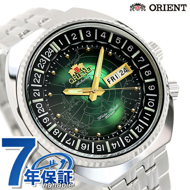 オリエント 腕時計 リバイバル ワールドマップ 自動巻き 機械式 メンズ 時計 RN-AA0E02E ORIENT グリーン RN-AA0E02E