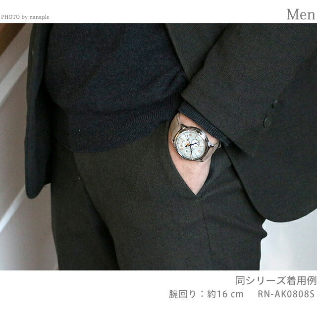 オリエント クラシック バンビーノ サンアンドムーン 自動巻き 腕時計 ブランド メンズ ORIENT CLASSIC RN-AK0807R アナログ ボルドー ブラウン 赤 RN-AK0807R
