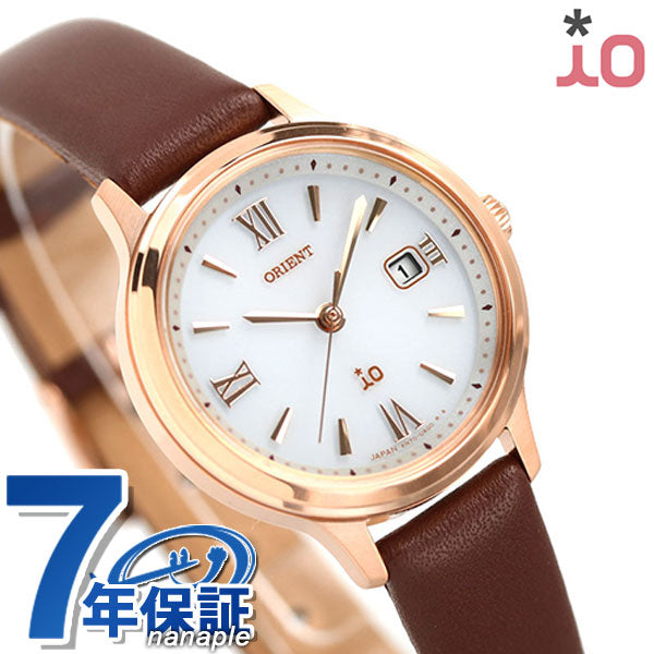オリエント イオ iO ソーラー レディース 腕時計 RN-WG0410S ORIENT ホワイト ブラウン 革ベルト 時計 RN-WG0410S