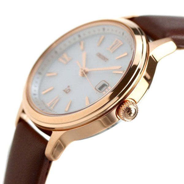 オリエント イオ iO ソーラー レディース 腕時計 RN-WG0410S ORIENT ホワイト ブラウン 革ベルト 時計 RN-WG0410S