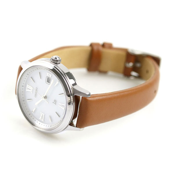 オリエント イオ iO ソーラー レディース 腕時計 RN-WG0413S ORIENT ホワイト ブラウン 革ベルト 時計 RN-WG0413S
