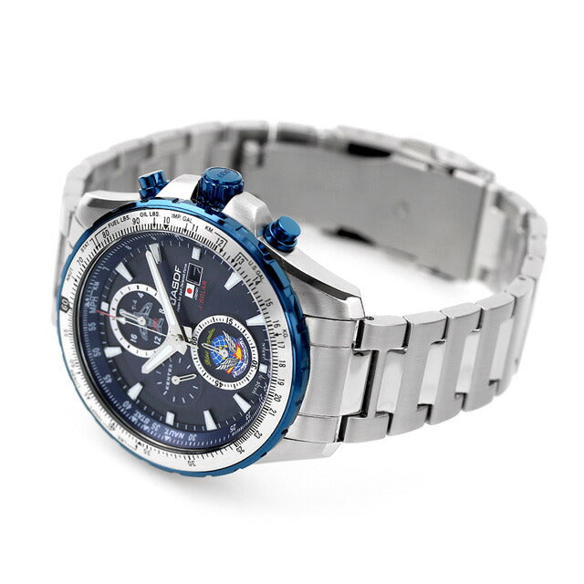 ケンテックス 腕時計 ブランド ブルーインパルス ソーラープロ 43mm クロノグラフ ソーラー メンズ S802M-03 ダークブルー シルバー S802M-03