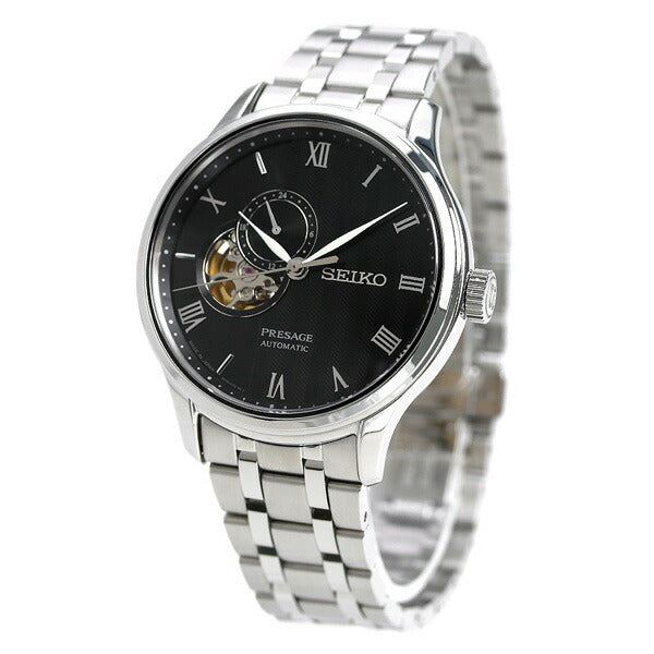 セイコー プレザージュ Japanese Garden 自動巻き 機械式 オープンハート SARY093 SEIKO メンズ 腕時計 ブランド ブラック SARY093