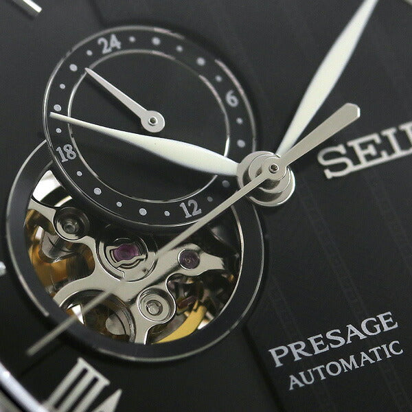 セイコー プレザージュ Japanese Garden 自動巻き 機械式 オープンハート SARY093 SEIKO メンズ 腕時計 ブランド ブラック SARY093